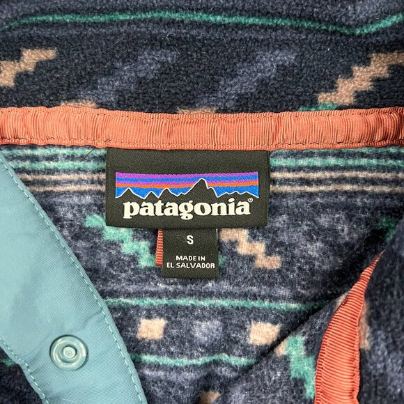 EUC Patagonia Micro D Snap-T Pullover  Blue Pattern Sz S - Picture 4 of 9
